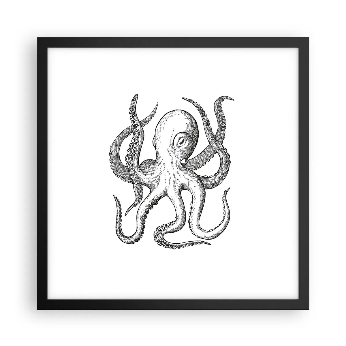 Poster în ramă neagră - Dansând cu valurile - 40x40 cm