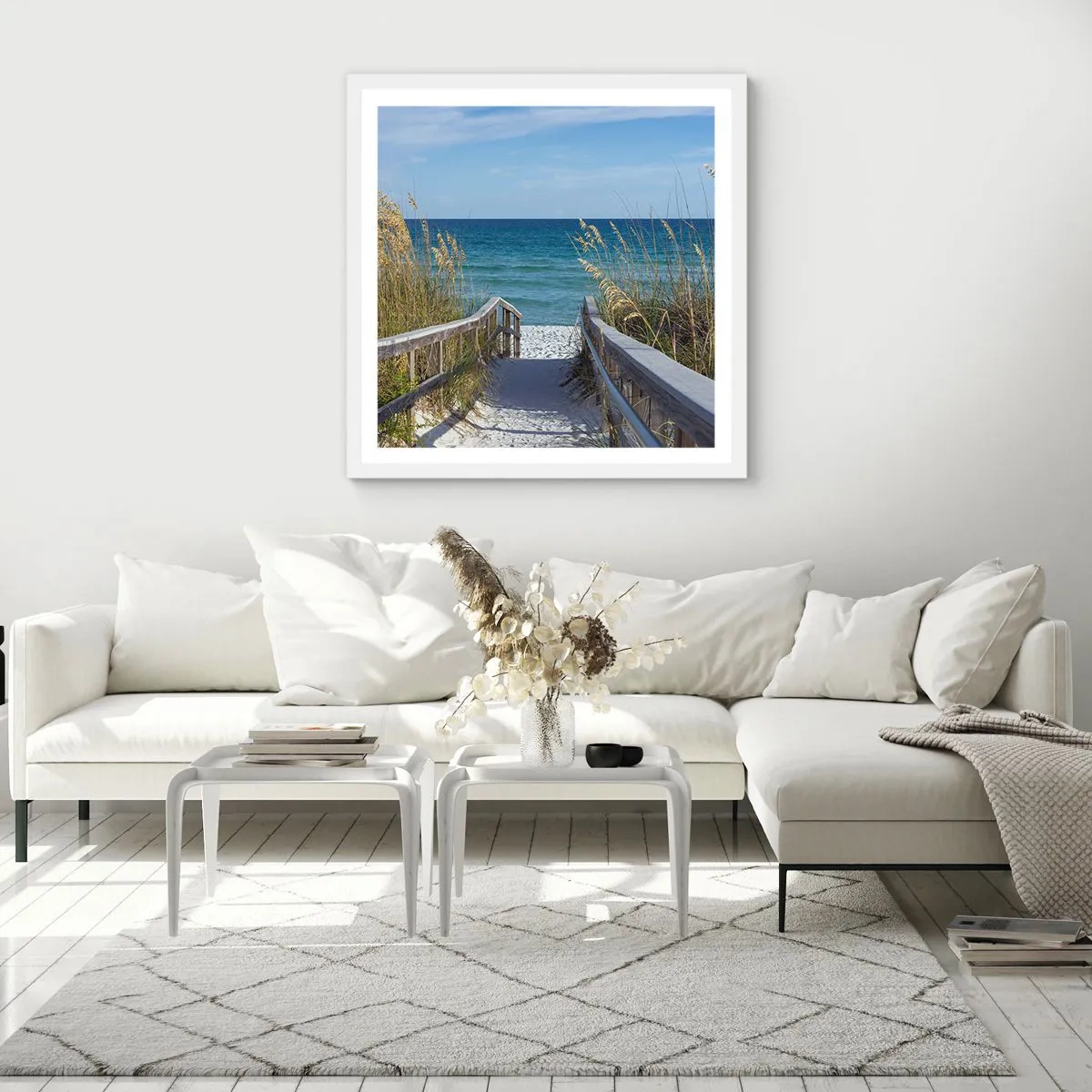 Poster în ramă albă - În soare, în vânt - 60x60 cm