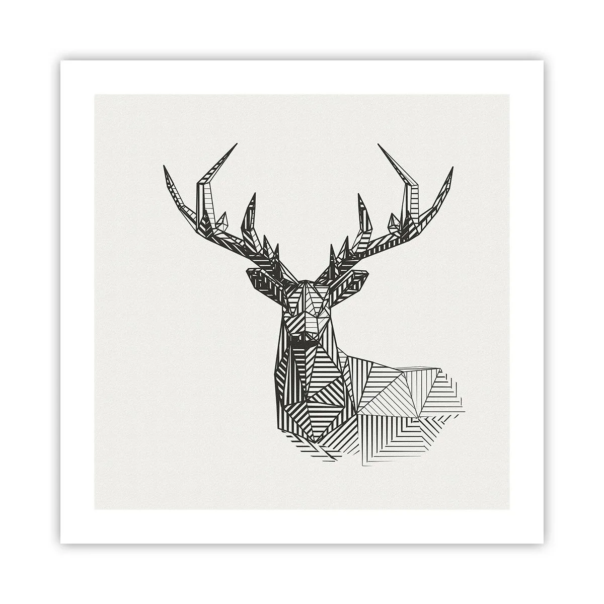 Poster - Cerb în stil cubist - 50x50 cm