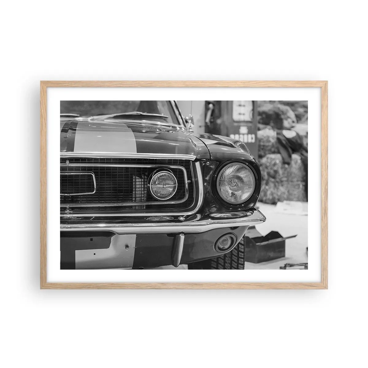 Poster în ramă de stejar deschis - Condus dur - 70x50 cm