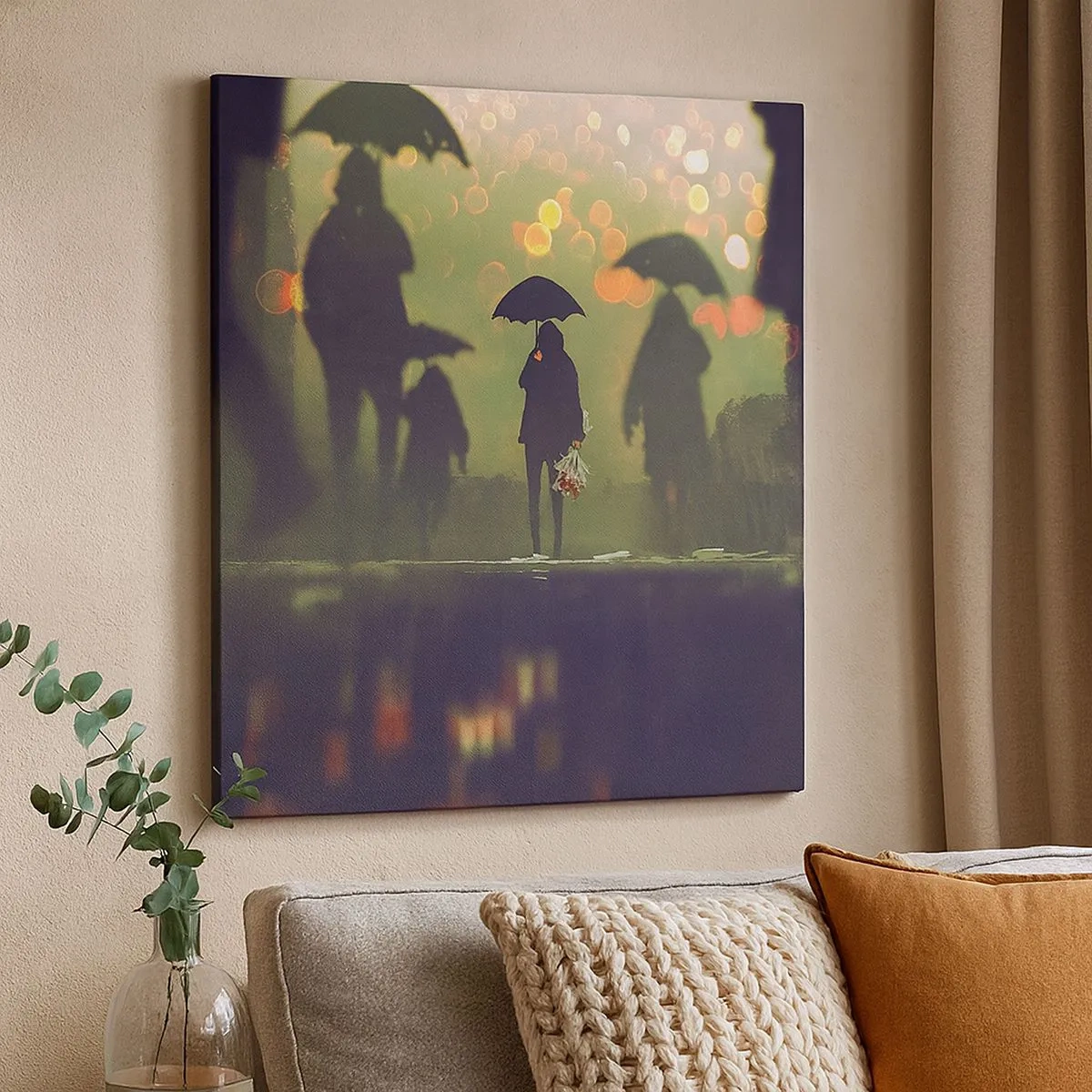 Tablou pe pânză - Din perspectiva unei picături de ploaie - 30x30 cm