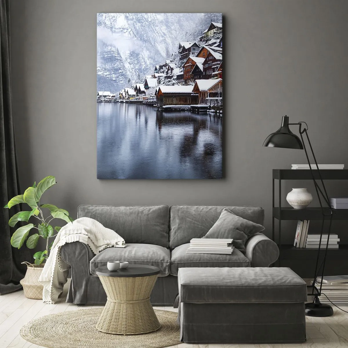 Tablou pe pânză - În decor de iarnă - 50x70 cm