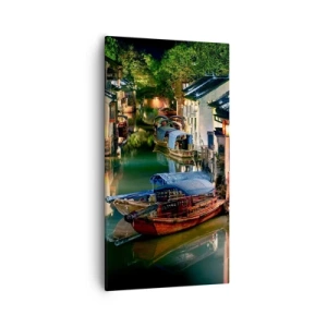 Tablou pe pânză - O seară pe o stradă chinezească - 55x100 cm