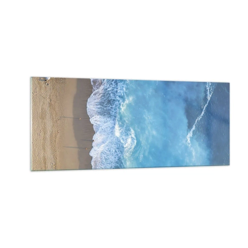 Tablou pe sticlă - Puterea albastrului - 100x40 cm