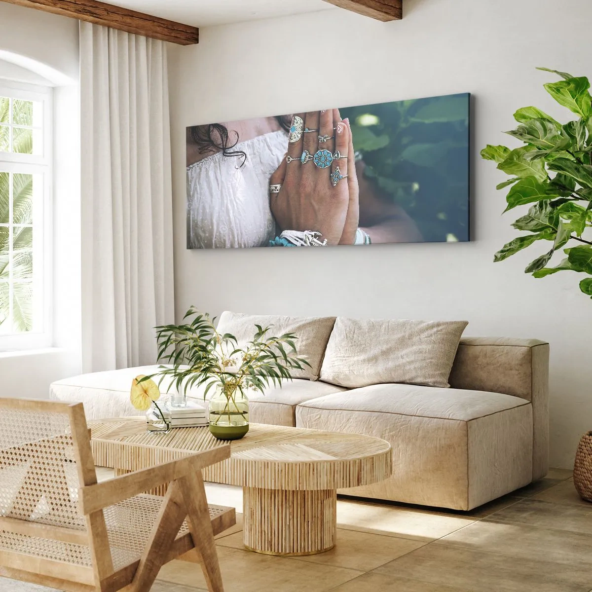 Tablou pe pânză - Bine ați venit în centrul ființei - 120x50 cm