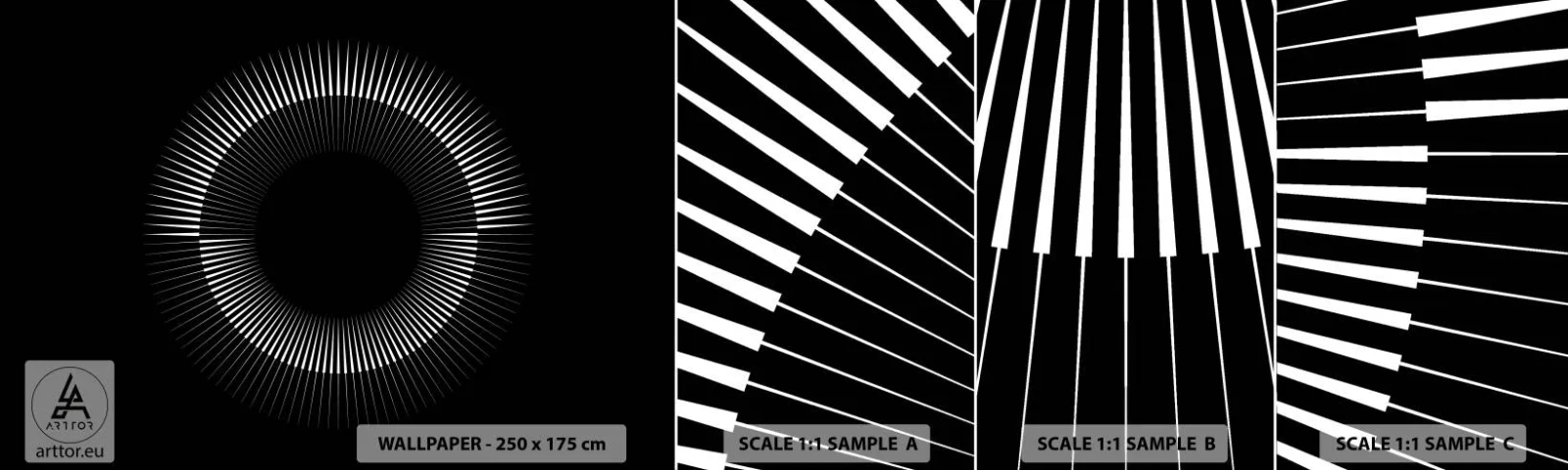 Mostră tapet autocolant Deluxe Sticker - Soarele Negru - Întuneric, Soare, roată - 100x30 cm