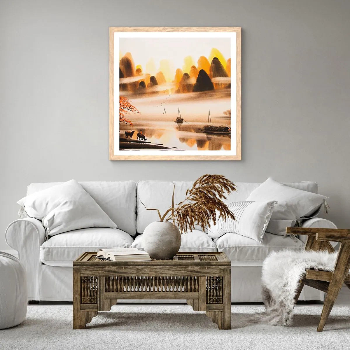 Poster în ramă de stejar deschis - Mai departe decât Orientul Îndepărtat - 40x40 cm