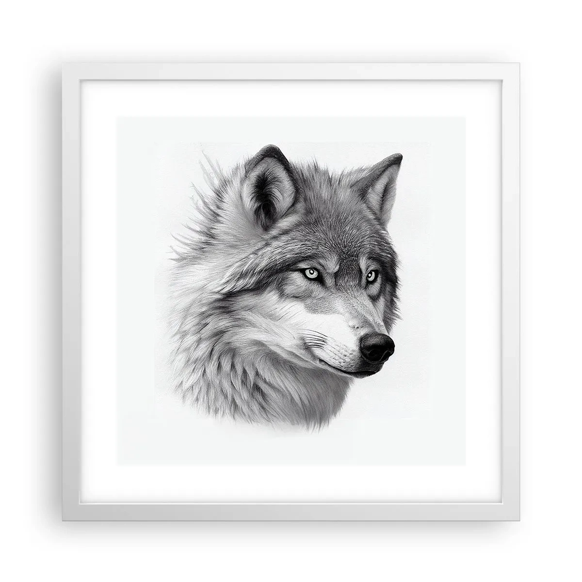 Poster în ramă albă - Alfa - fără îndoială - 40x40 cm