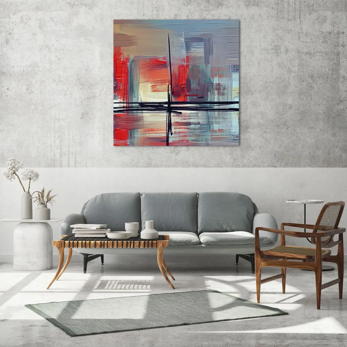 Tablou pe sticlă - Peisaj dintr-o dimensiune necunoscută - 40x40 cm