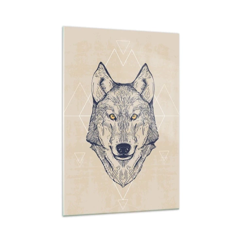 Tablou pe sticlă - Un alfa cu o privire pătrunzătoare - 70x100 cm