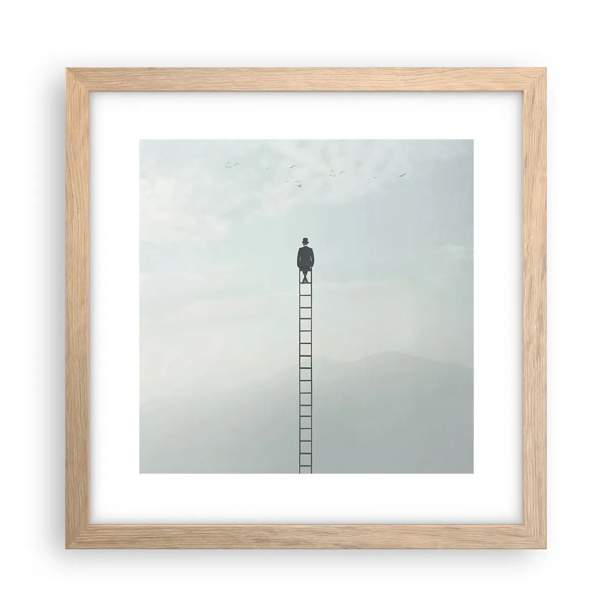 Poster în ramă de stejar deschis - Fii deasupra - 30x30 cm