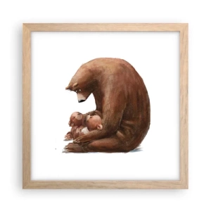 Poster în ramă de stejar deschis - Vise plăcute, copii - 30x30 cm