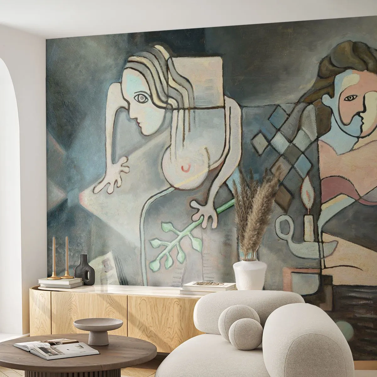 Tapet Standard Eco - Un mozaic de spirit și materie - Abstracția, Cubism, oameni - 400x280 cm