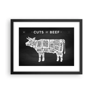 Poster în ramă neagră - Abecedar de măcelar - 40x30 cm