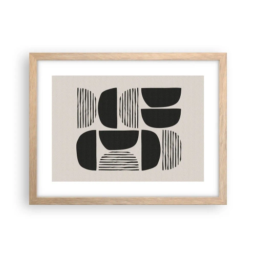 Poster în ramă de stejar deschis - Jumătăți necomplete - 40x30 cm