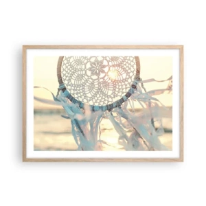 Poster în ramă de stejar deschis - Totem de dantelă - 70x50 cm