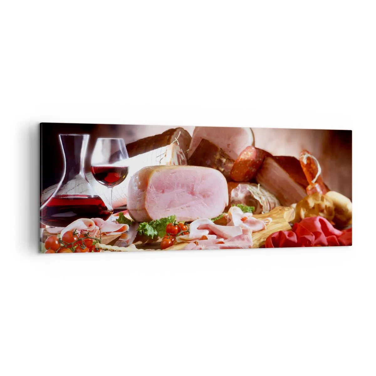 Tablou pe pânză - Un vis culinar cu o carafă - 140x50 cm