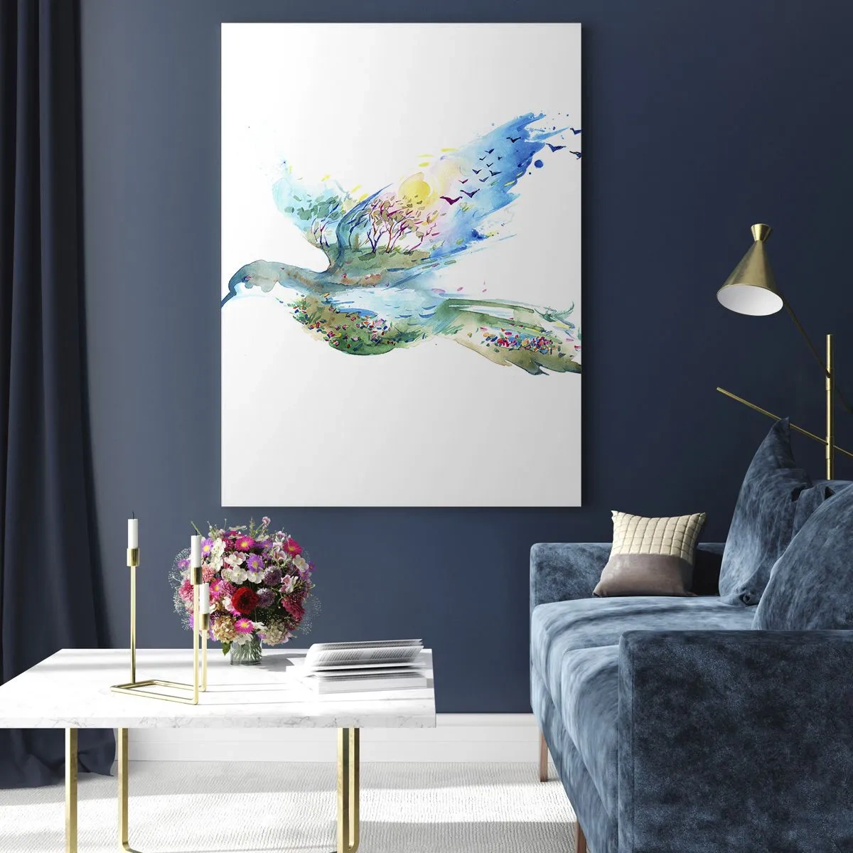 Tablou pe sticlă - Pe aripile naturii - 70x100 cm