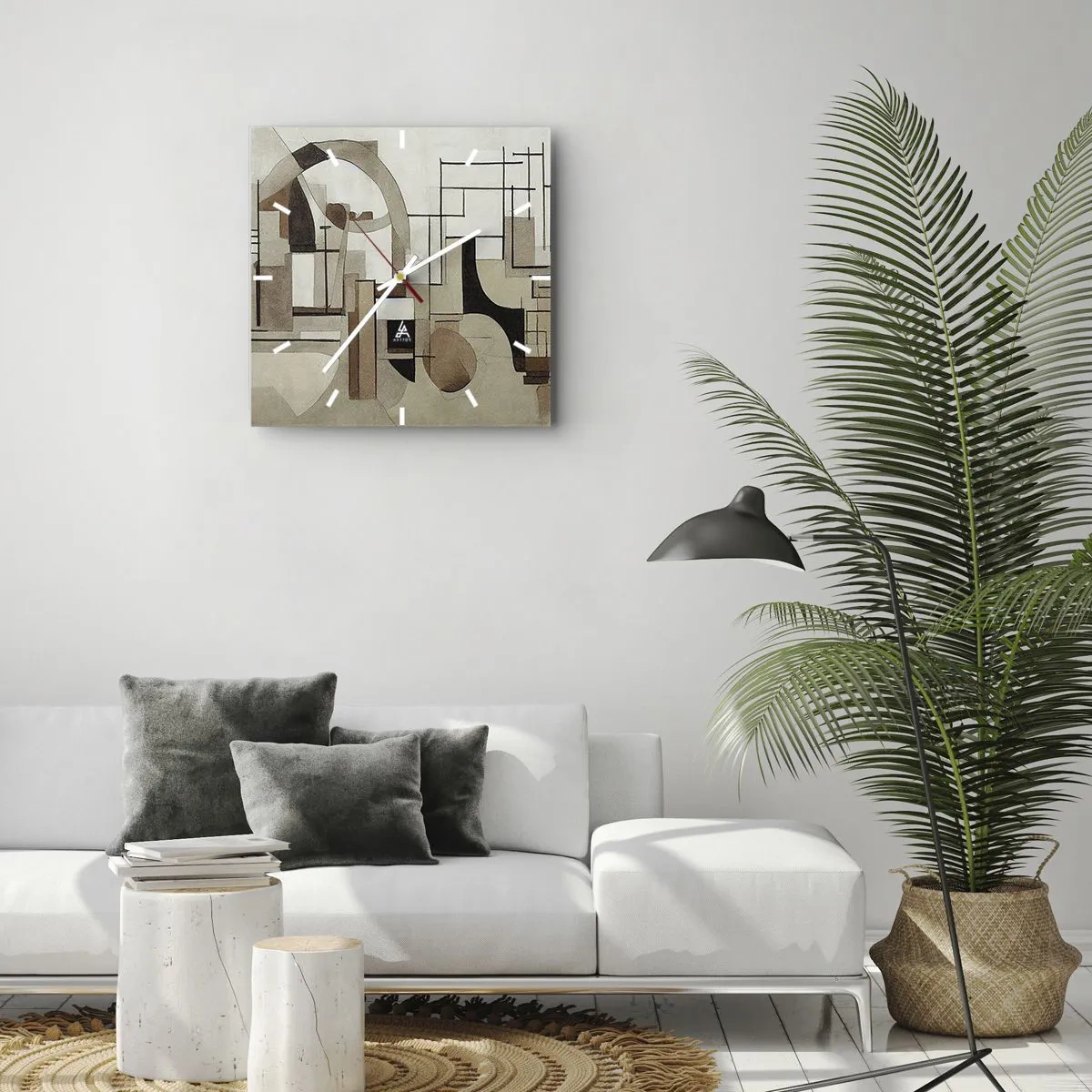 Ceas de perete - Ceas pe sticlă - Peisaj urban 2.0 - 40x40 cm