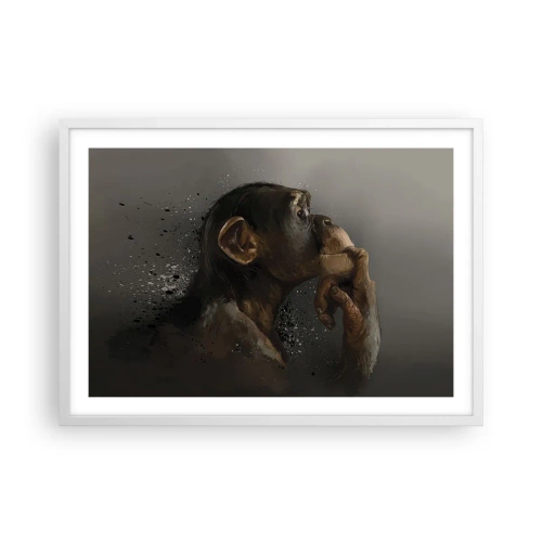 Poster în ramă albă - Cu siguranță, gânditorul - 70x50 cm