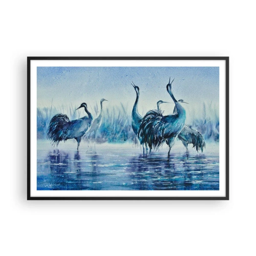 Poster în ramă neagră - Întâlnirea de dimineață - 100x70 cm