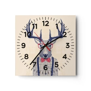 Ceas de perete - Ceas pe sticlă - O extravaganță jucăușă - 40x40 cm