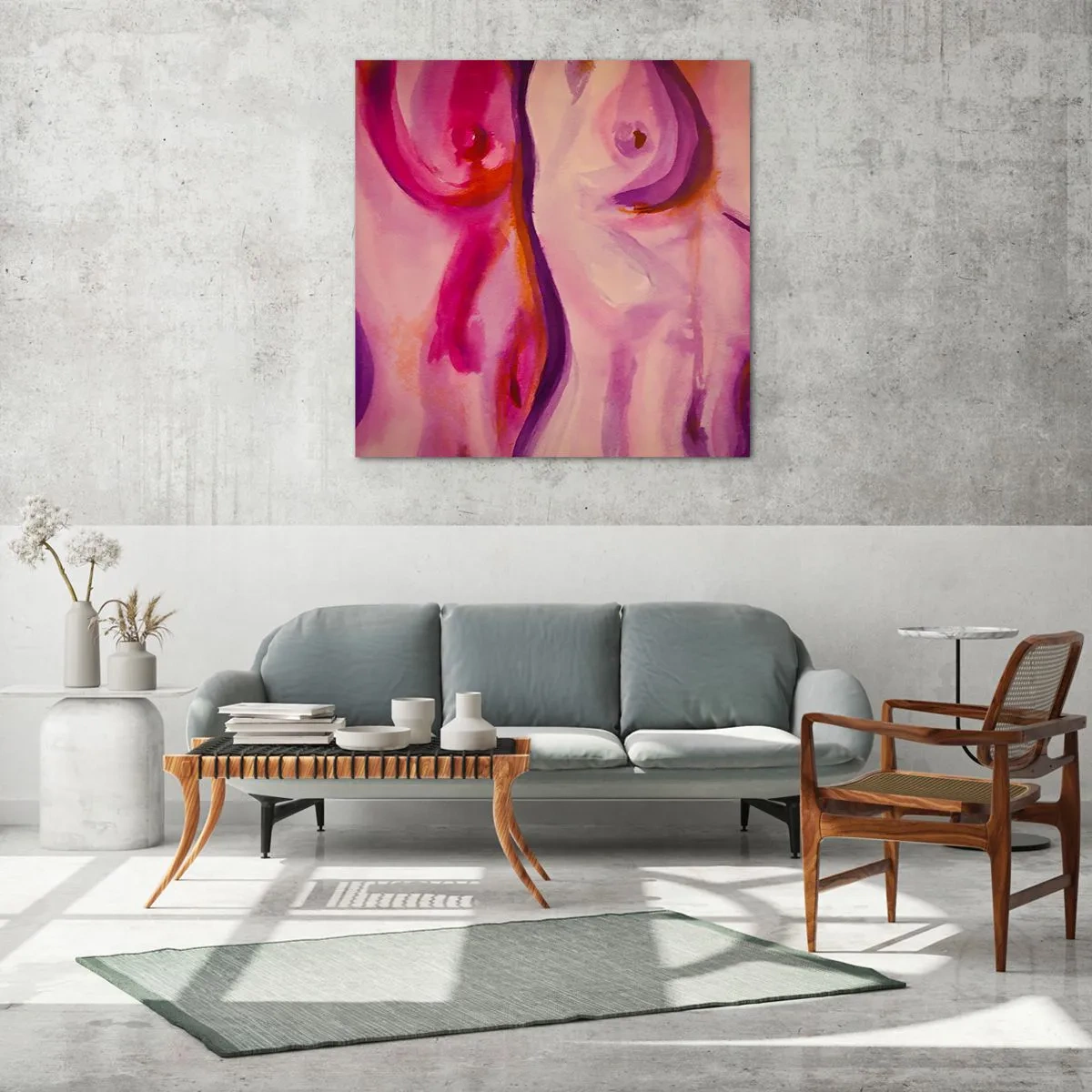 Tablou pe sticlă - Oda feminității - 30x30 cm