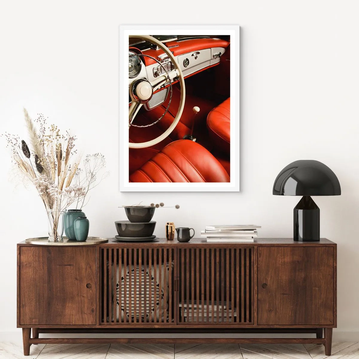 Poster în ramă albă - Lux în stil vintage - 40x50 cm
