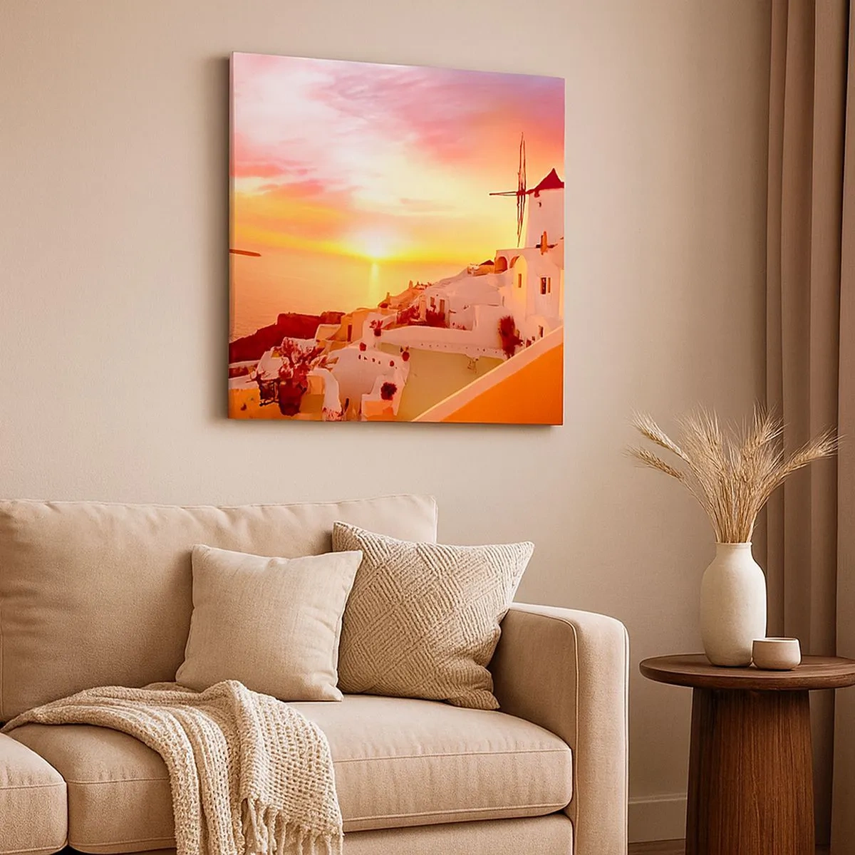 Tablou pe pânză - Dizolvându-se în alb și auriu - 30x30 cm