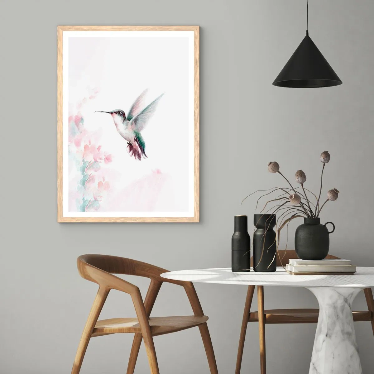Poster în ramă de stejar deschis - Oprit în mișcare - 70x100 cm