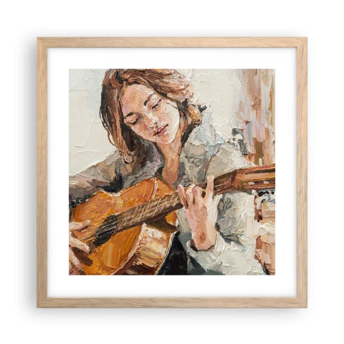 Poster în ramă de stejar deschis - Concert pentru chitară și inima unei fete - 40x40 cm