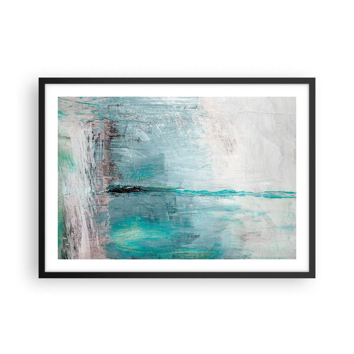Poster în ramă neagră - Orizontal în albastru - 70x50 cm