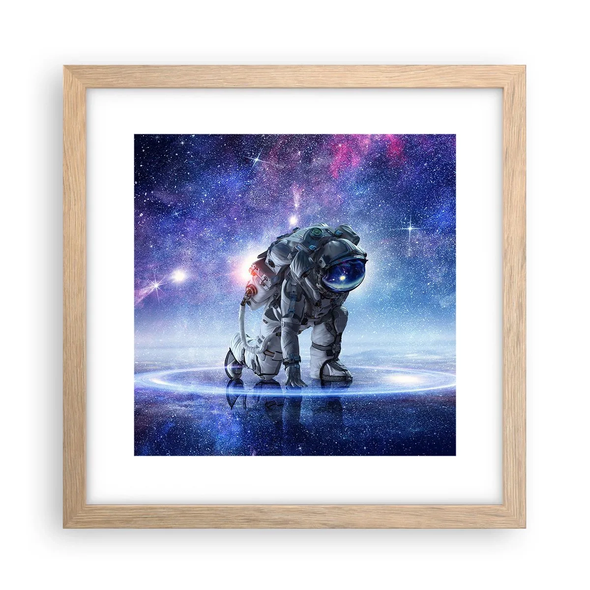 Poster în ramă de stejar deschis - Cerul înstelat de deasupra mea - 30x30 cm