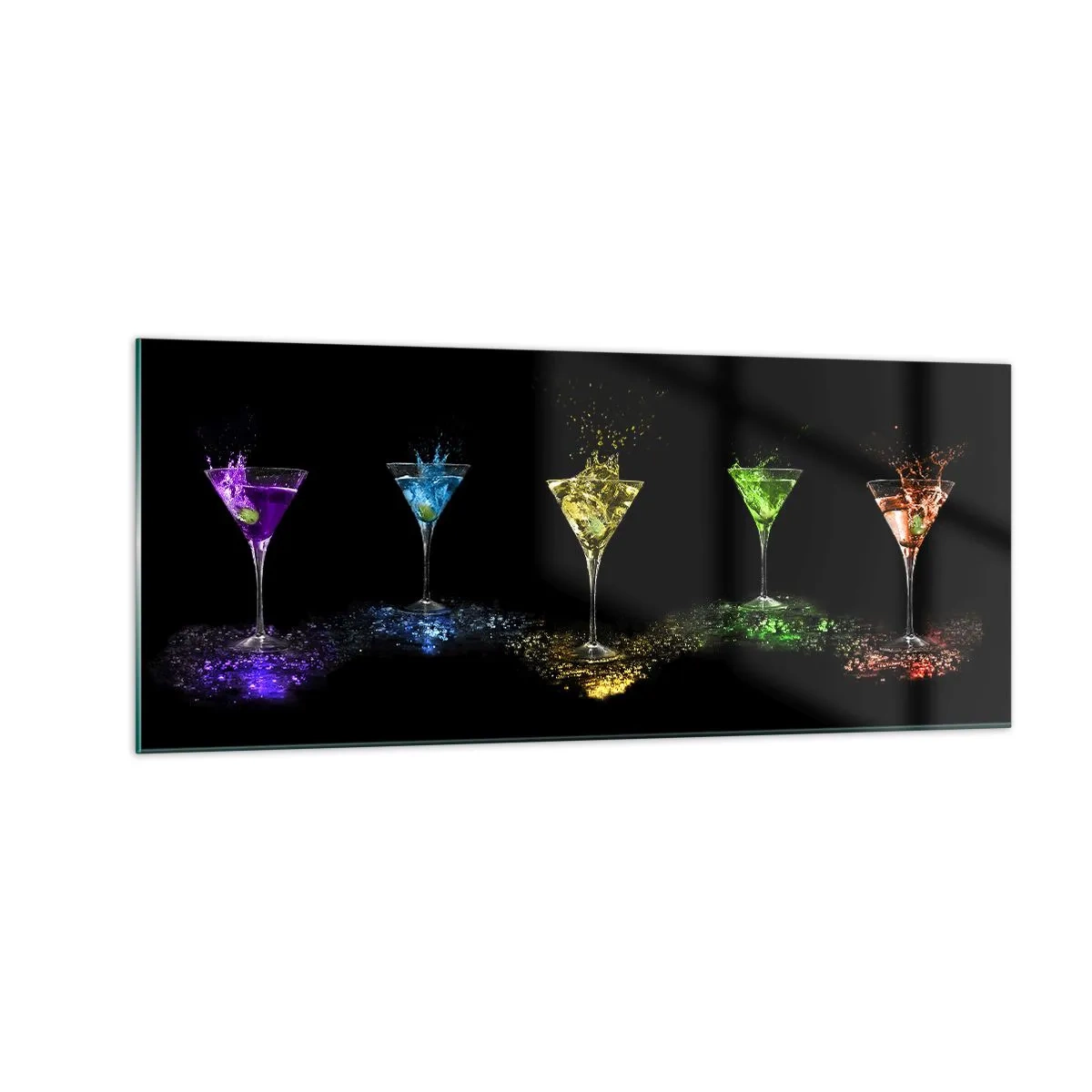 Tablou pe sticlă - Culori de bucurie în sticla de cristal - 100x40 cm