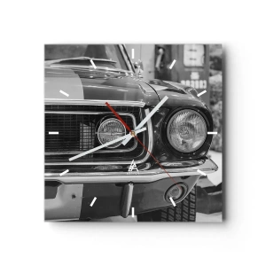 Ceas de perete - Ceas pe sticlă - Condus dur - 30x30 cm