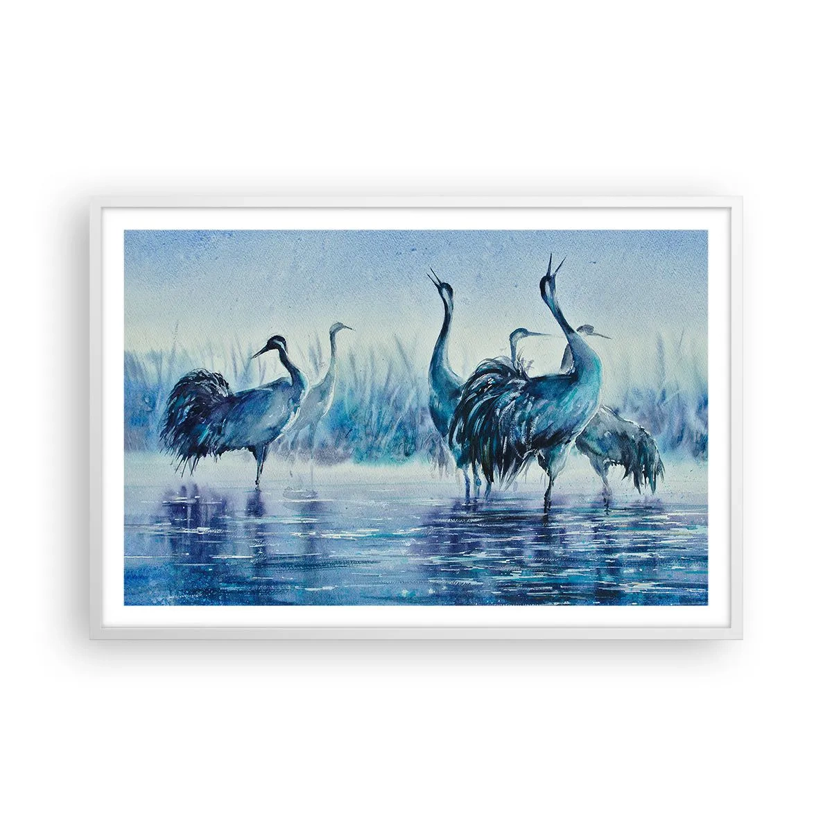 Poster în ramă albă - Întâlnirea de dimineață - 91x61 cm