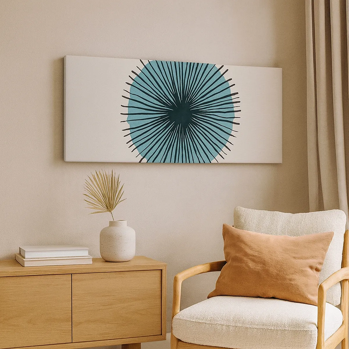 Tablou pe pânză - Radiant pe albastru - 30x30 cm