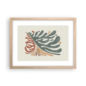Poster în ramă de stejar deschis - Frunză multicoloră - 40x30 cm