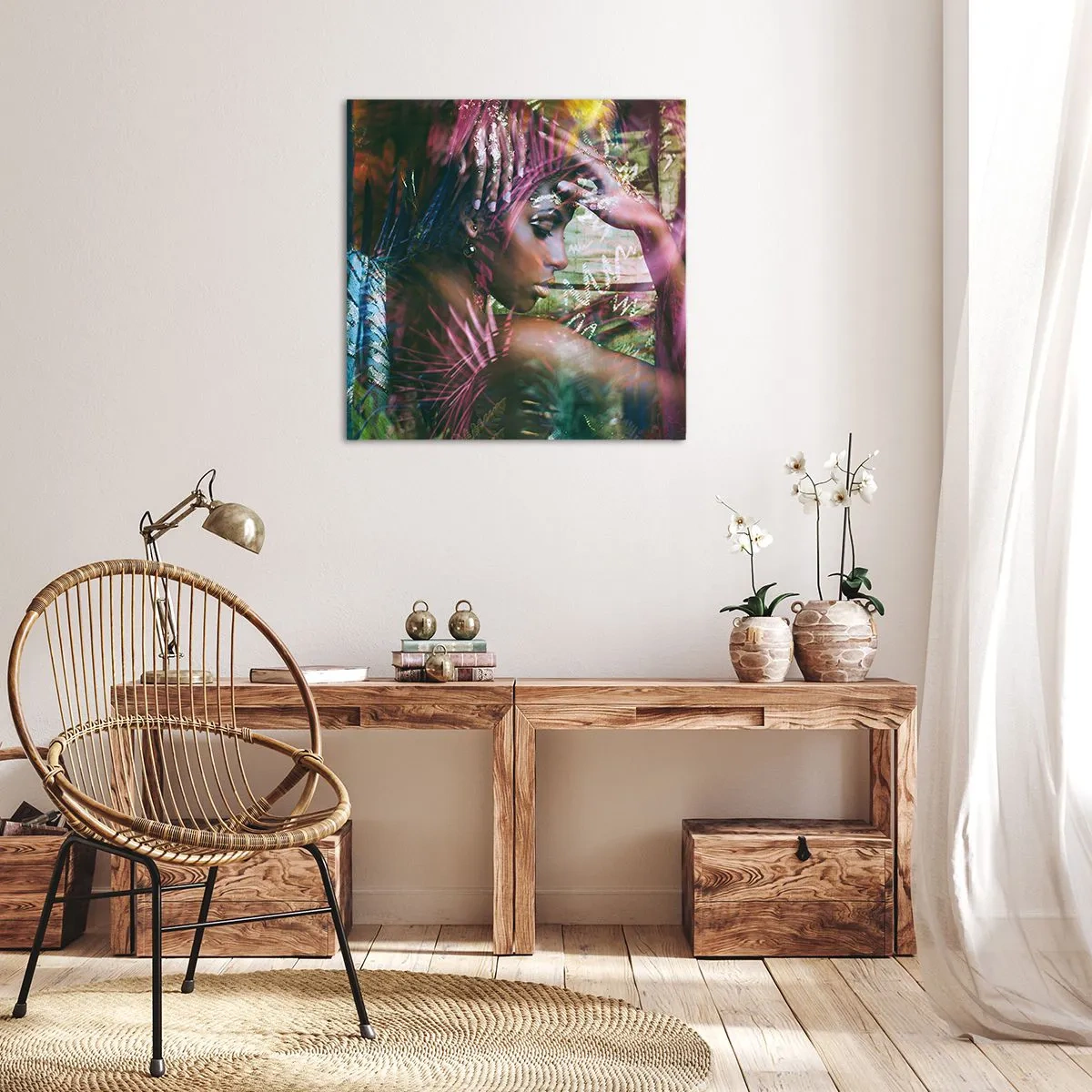 Tablou pe pânză - Mama Natură în junglă - 70x70 cm