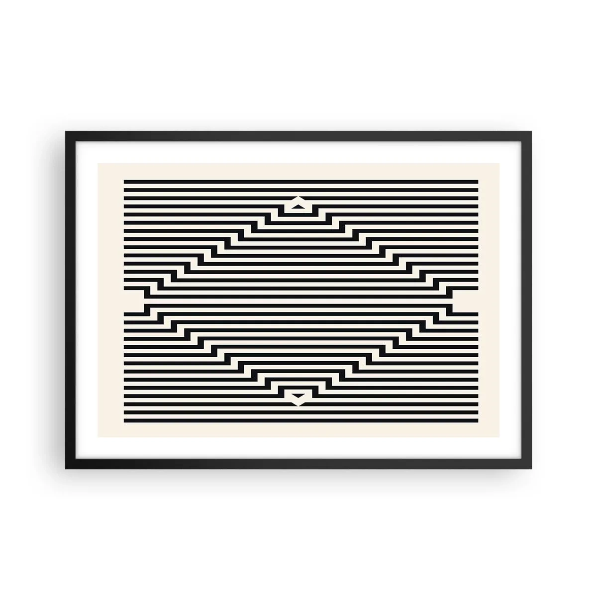 Poster în ramă neagră - Iluzie geometrică - 70x50 cm