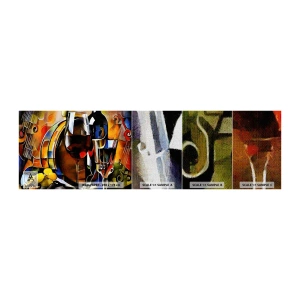 Mostră tapet Premium Canvas - Și lumea devine mai colorată - Abstracția, Cubism, Bucată - 100x30 cm
