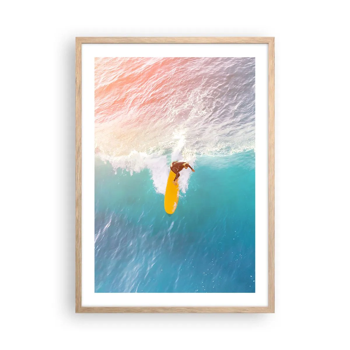 Poster în ramă de stejar deschis - Călărețul oceanului - 50x70 cm