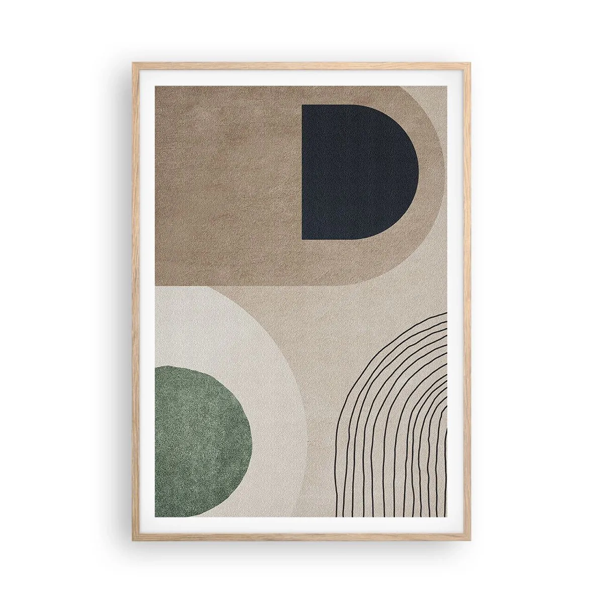 Poster în ramă de stejar deschis - Blândețea ovalului - 70x100 cm