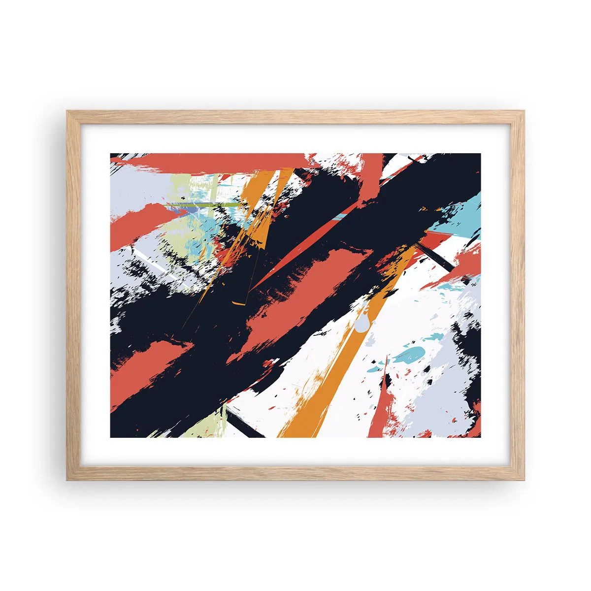 Poster în ramă de stejar deschis - Compoziție dinamică - 50x40 cm
