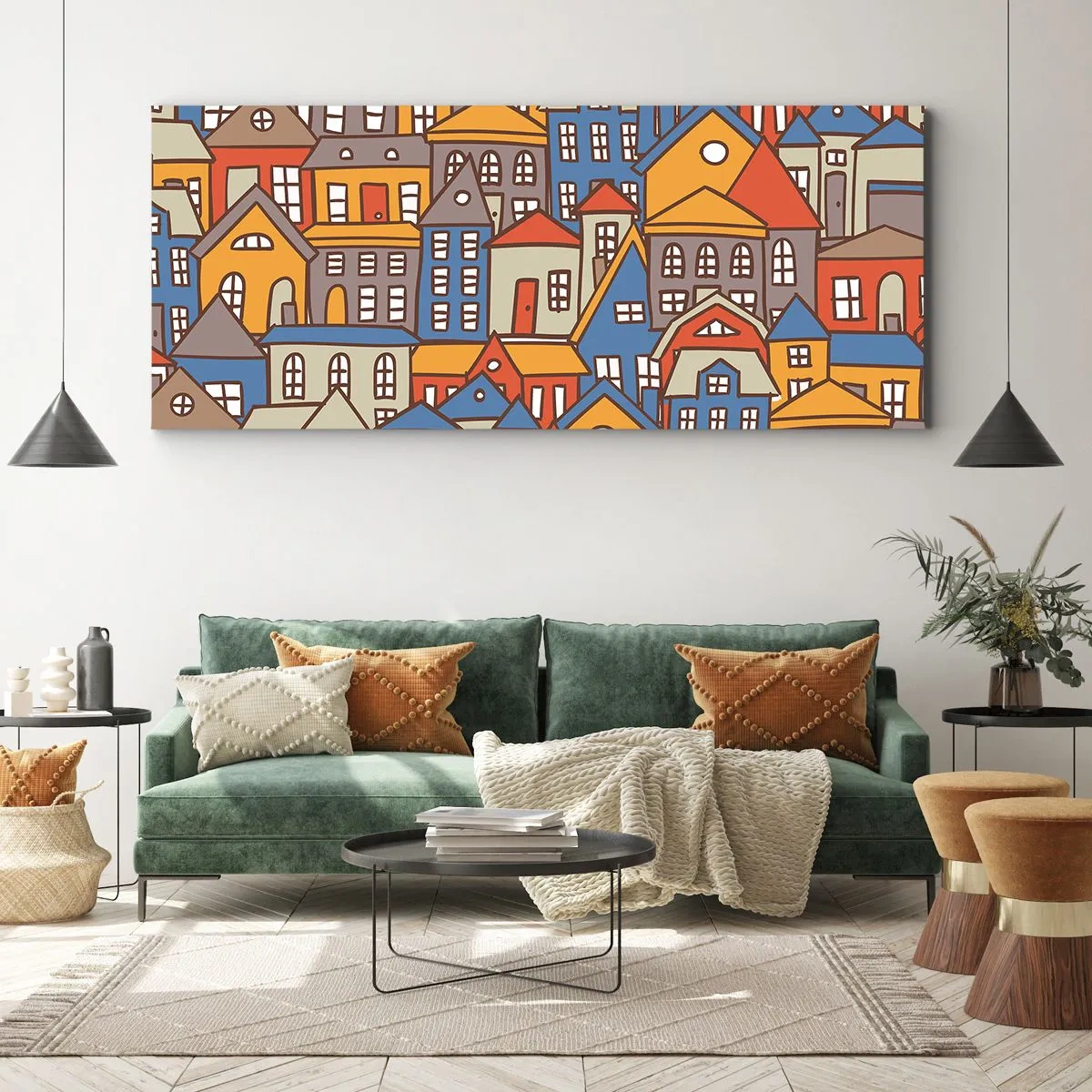 Tablou pe pânză - În spatele casei - 90x30 cm