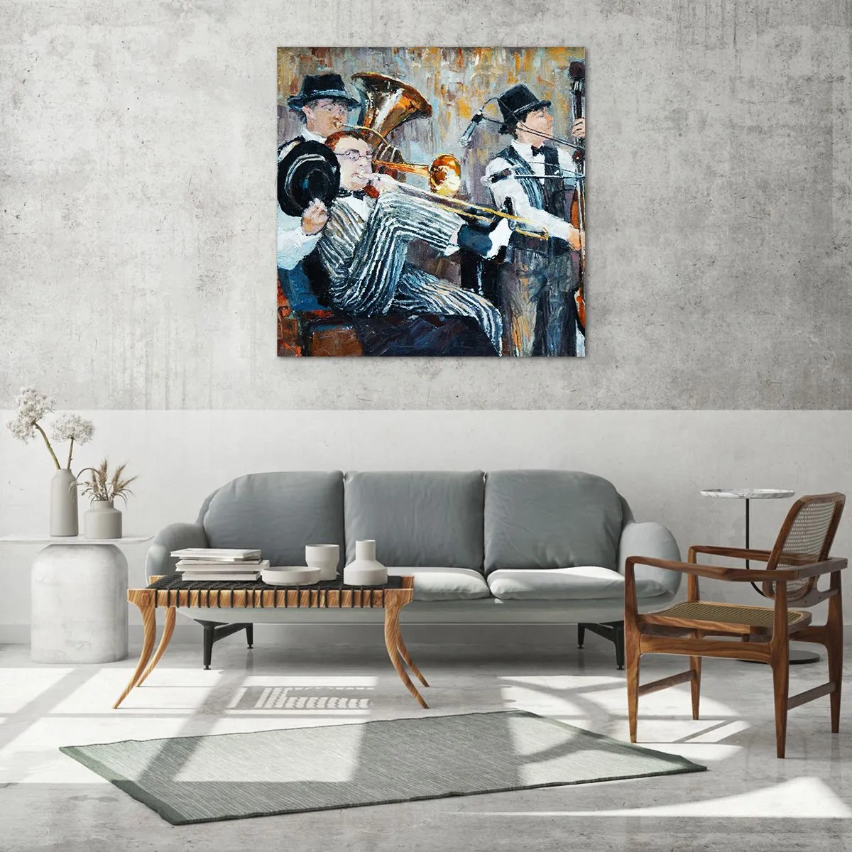 Tablou pe sticlă - Numai jazz - 30x30 cm