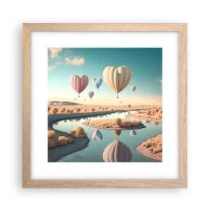 Poster în ramă de stejar deschis - Iubirea ne înalță - 30x30 cm