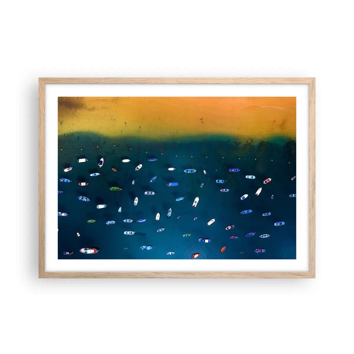 Poster în ramă de stejar deschis - Joc de vacanță - 70x50 cm