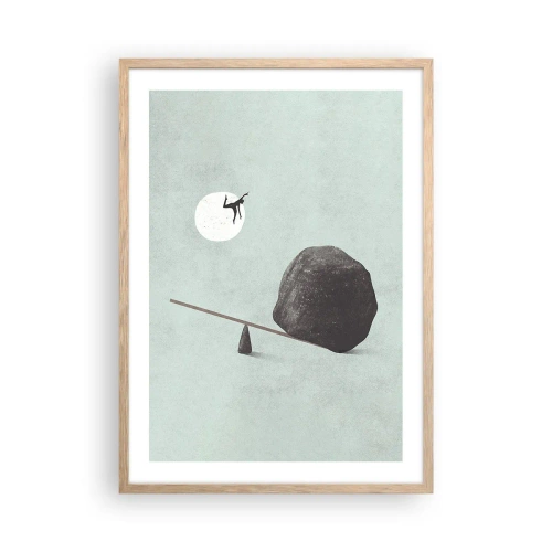 Poster în ramă de stejar deschis - Visul îndeplinit - 50x70 cm