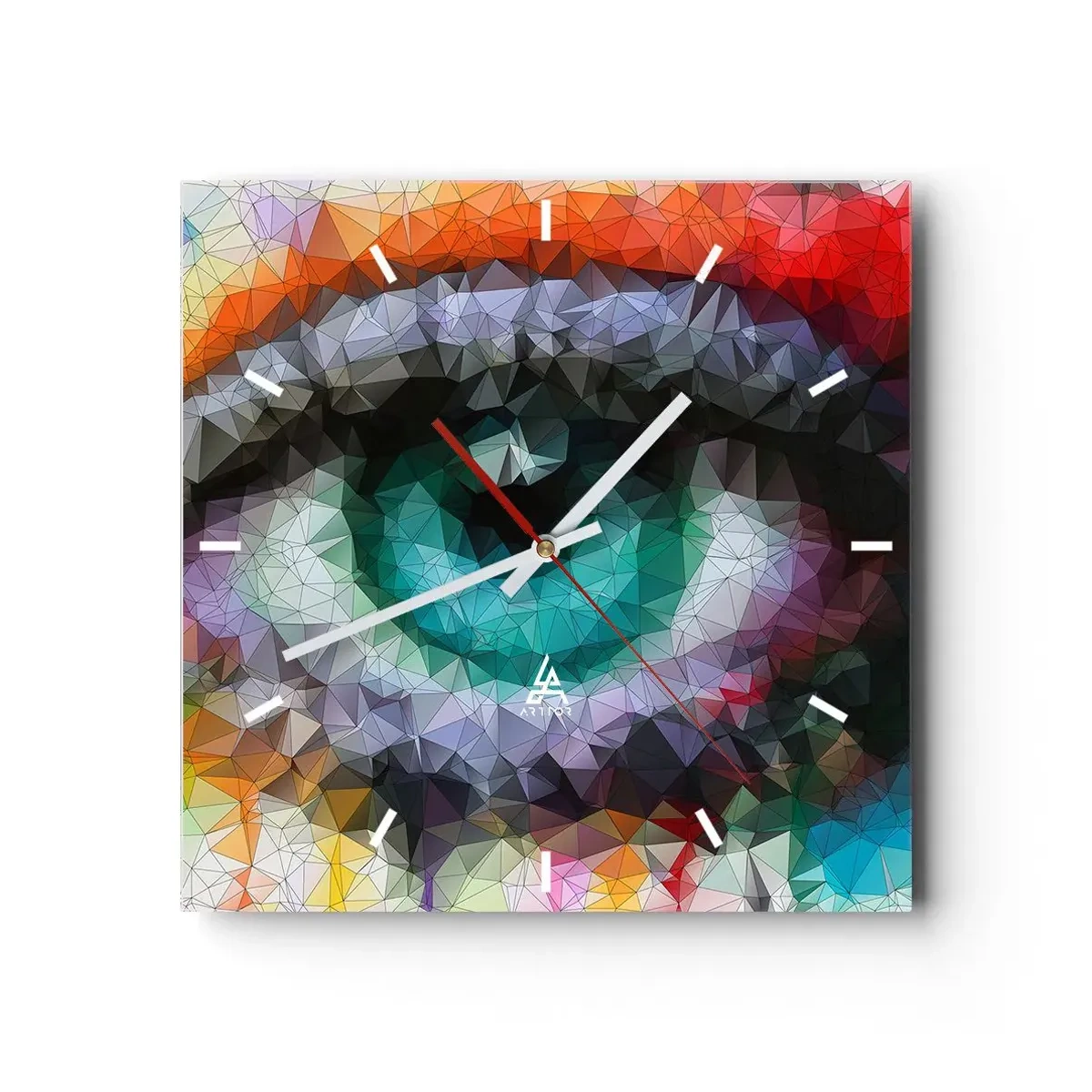 Ceas de perete - Ceas pe sticlă - Strălucire cristalină a ochilor - 30x30 cm